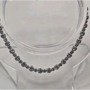 Swarovski Round cut, White Rhodium plated Subtle Trilogy tennis Bracelet sparkle